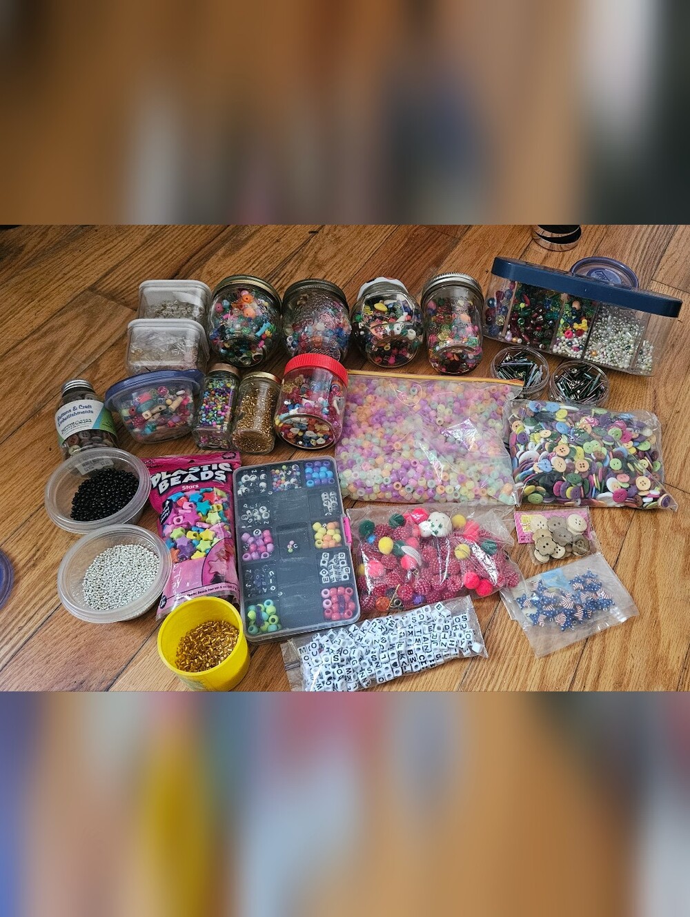 Assorted Multicolor Beads and Buttons Craft Supply Kit